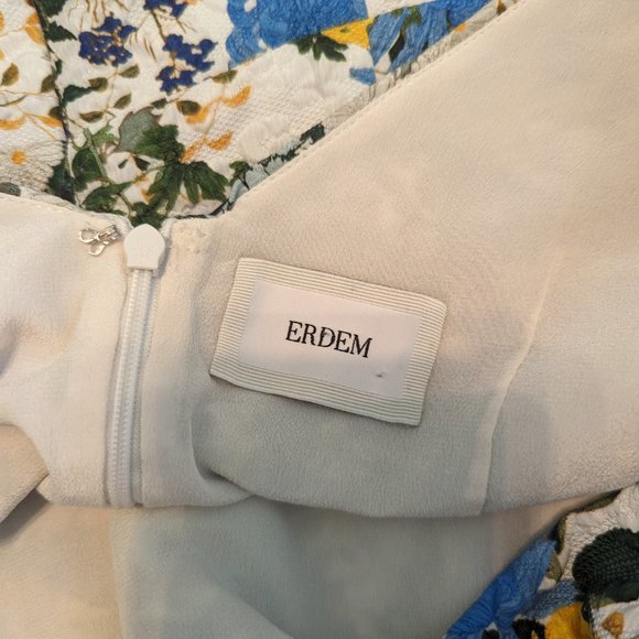 *Erdem* Alexandra Floral Meadow Pencil Dress w/ Grosgrain Ribbon Trim - Picture 6 of 8